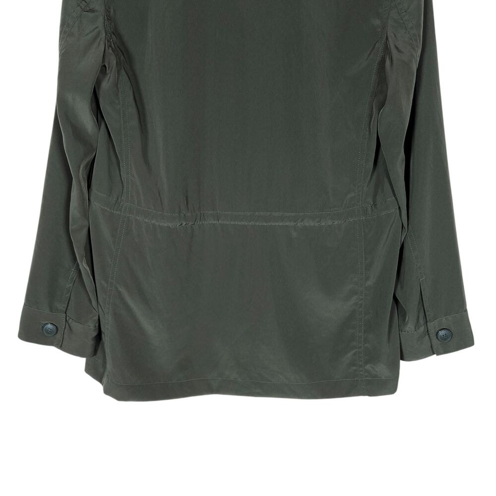 Chicos Utility Jacket 0 Small Green Button Front Coastal Military Chic Casual - Picture 14 of 16